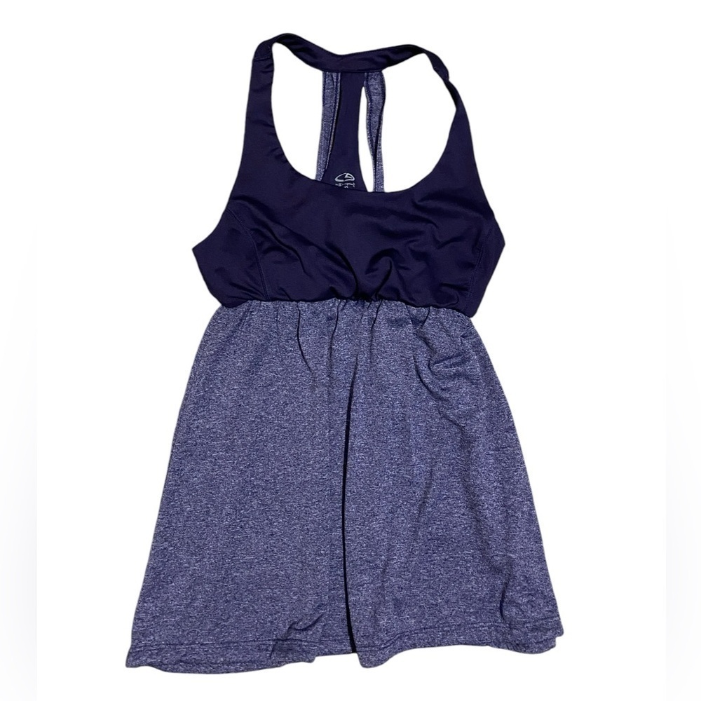 Champion navy blue and heathered blue tank top sleeveless built in bra top